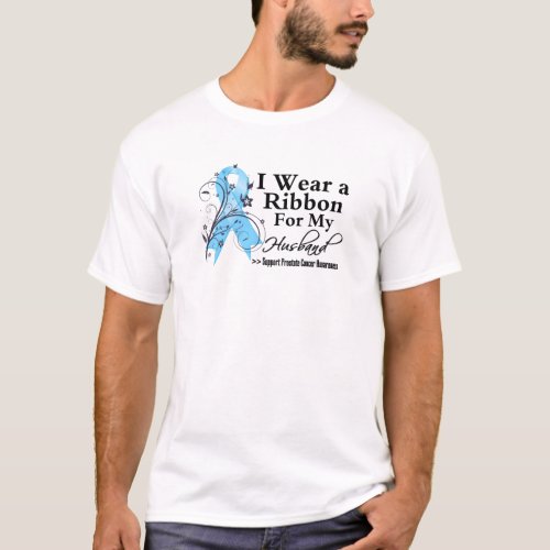Husband Prostate Cancer Ribbon T_Shirt