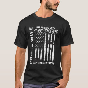 Husband Red Friday Military Support Our Troops Usa T-Shirt