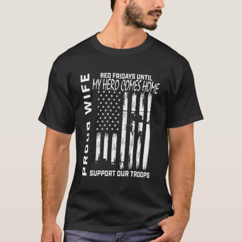 Husband Red Friday Military Support Our Troops Usa T_Shirt