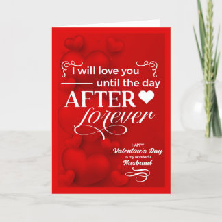 Husband Romantic Red Hearts Valentine's Day Holiday Card