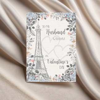 Husband Romantic Valentines Day Eiffel Tower Card