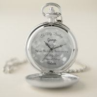 Husband Silver Wedding Anniversary Pocket Watch