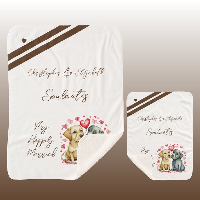 Husband soulmates cute dogs anniversary gift sherpa blanket (Creator Uploaded)