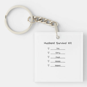 Husband Survival Kit cute Keychain