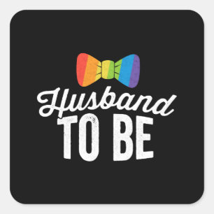 Husband To Be LGBT Pride Gay Wedding Bachelor Square Sticker