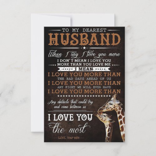 Husband To My Dearest Husband RSVP Card