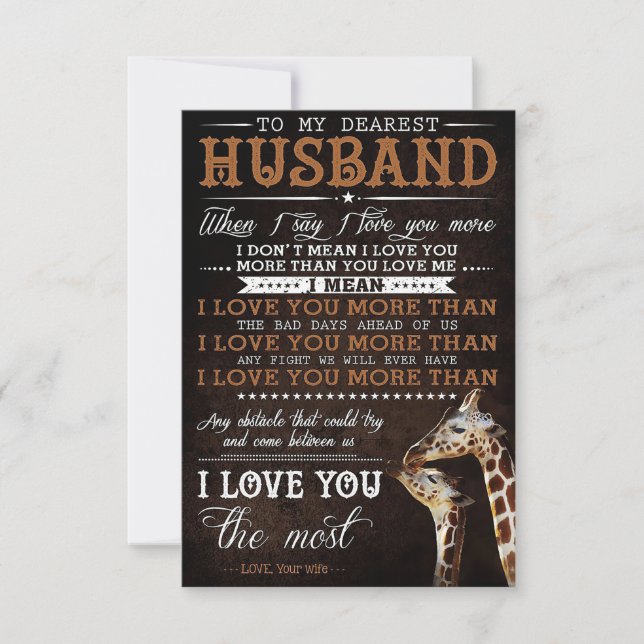 Husband To My Dearest Husband Thank You Card (Front)