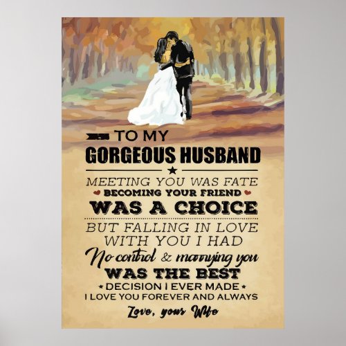 Husband To My Gorgeous Husband Poster