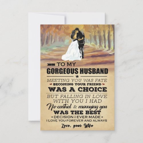 Husband To My Gorgeous Husband RSVP Card