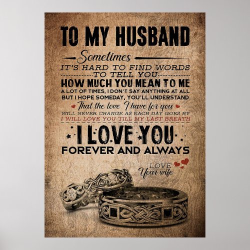 Husband To My Husband Forever And Always Poster