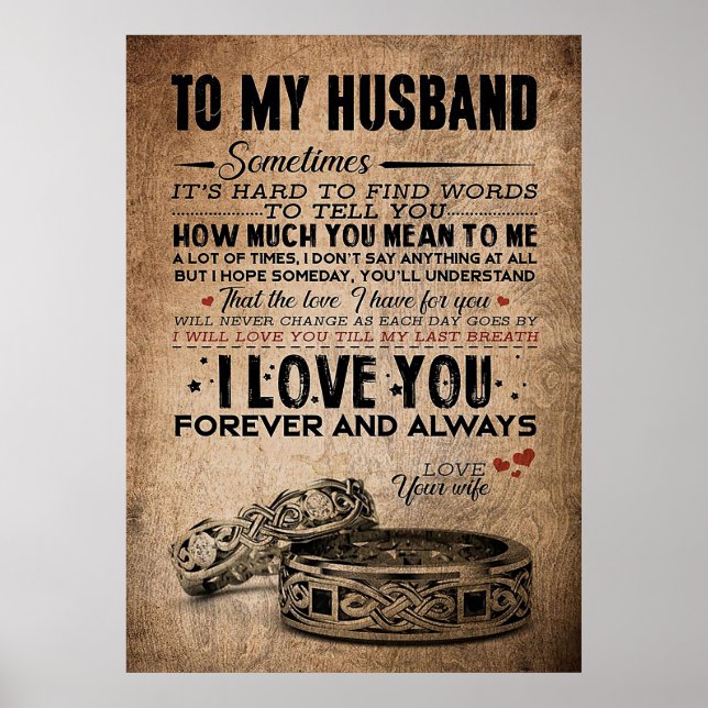 Husband To My Husband Forever And Always Poster (Front)