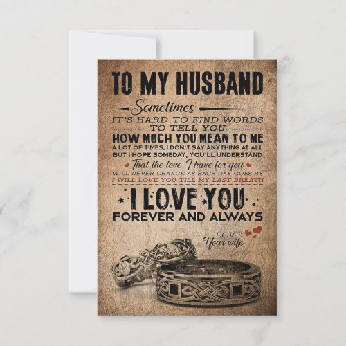 Husband To My Husband Forever And Always RSVP Card