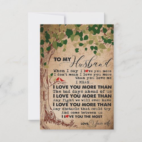 Husband To My Husband I Love You More RSVP Card