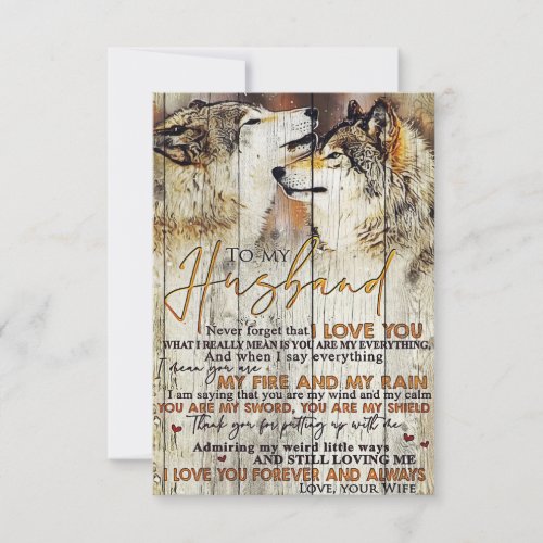 Husband To My Husband I Love You RSVP Card