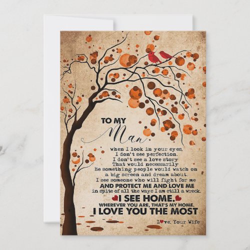 Husband To My Husband I See Home Holiday Card