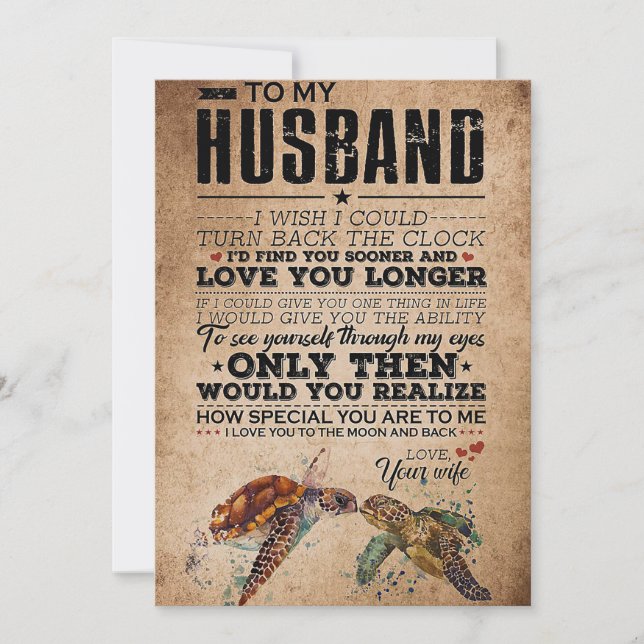 Husband To My Husband Love You Longer Holiday Card (Front)