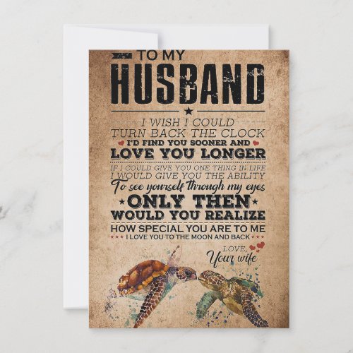 Husband To My Husband Love You Longer Invitation