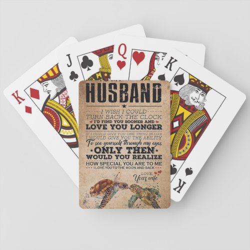 Husband To My Husband Love You Longer Poker Cards