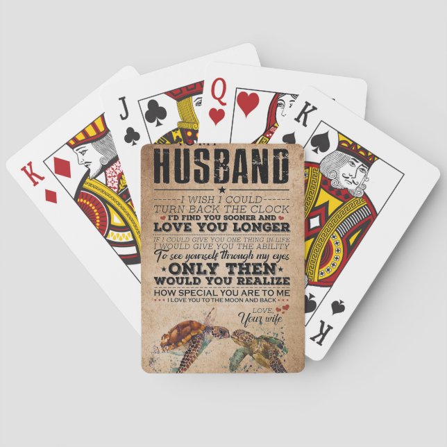 Husband To My Husband Love You Longer Poker Cards (Back)