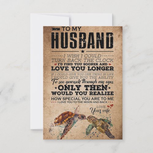 Husband To My Husband Love You Longer RSVP Card