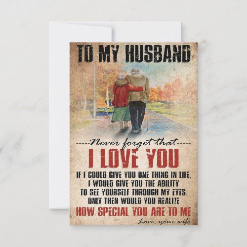 Husband To My Husband Never Forget RSVP Card