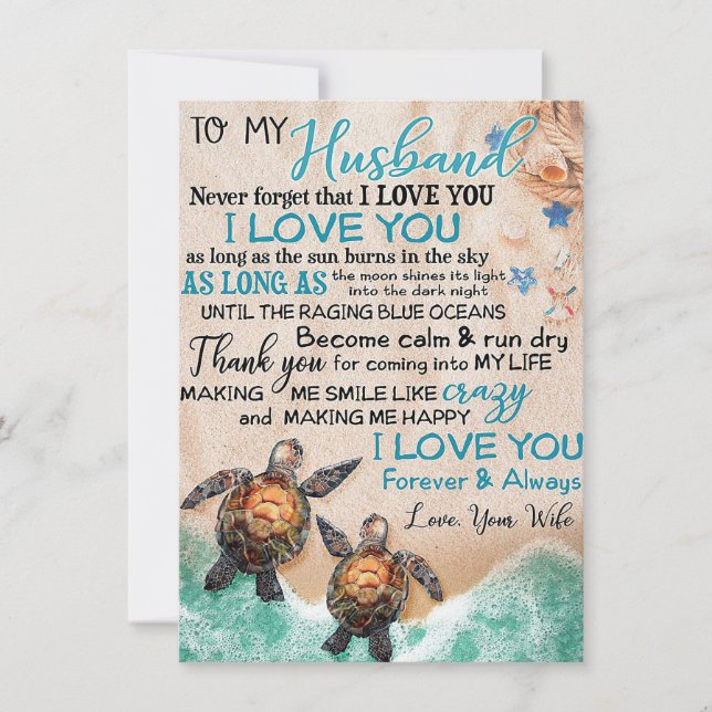 Husband To My Husband Turtle Invitation (Front)