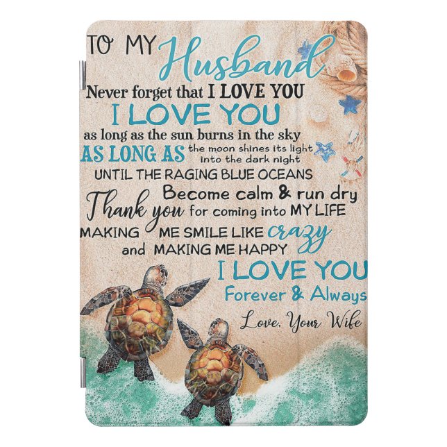 Husband To My Husband Turtle iPad Pro Cover (Front)