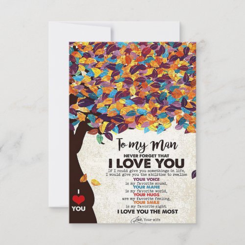 Husband To My Man I Love Husband RSVP Card