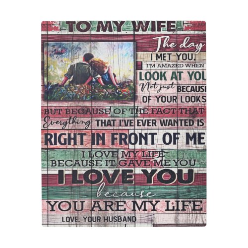 Husband To My Wife Letter  Love Quotes Gift Metal Print