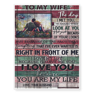 Husband To My Wife Letter Love Quotes Gift Temporary Tattoos
