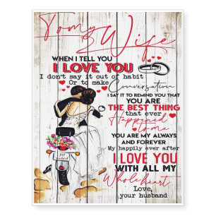 Husband To My Wife Letter   Lovely Present   Temporary Tattoos