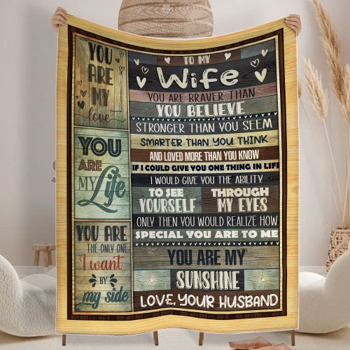Husband To Wife Love from husband Fleece Blanket