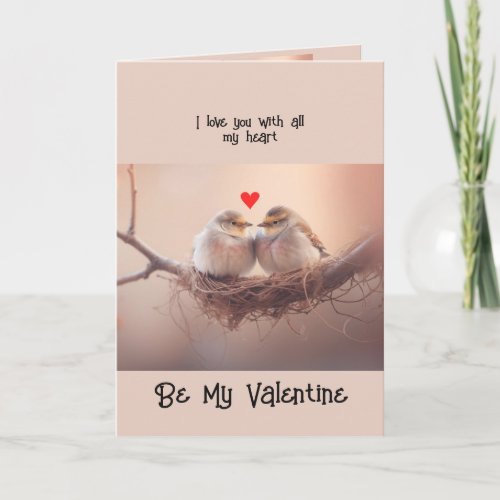 Husband Valentine Love Lovebirds Bird Art Holiday Card