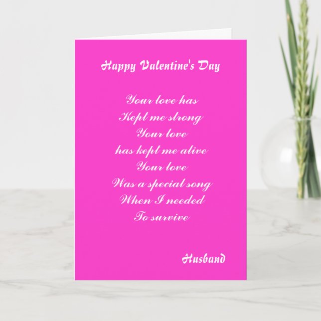 Husband valentine's day greeting cards (Front)