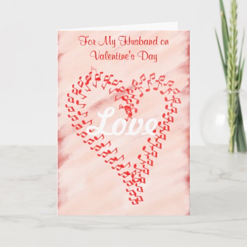 Husband Valentines Day Red Hearts Greeting Card