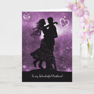 Husband Valentines Day with Silhouetted Couple He Card