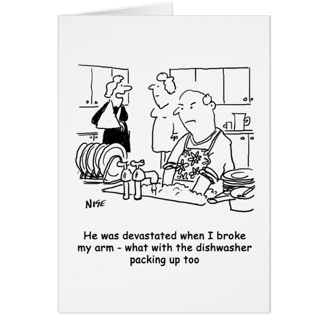 Husband washing the dishes cards (Front)