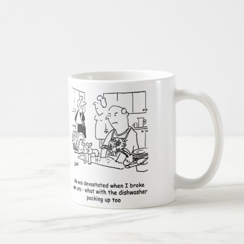 Husband washing the dishes coffee mug