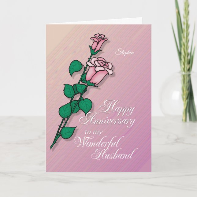 Husband Wedding Anniversary Customizable Name Card (Front)
