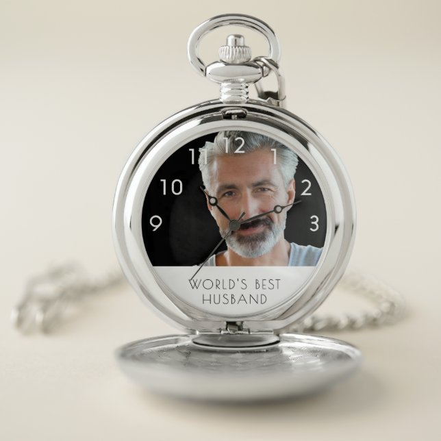 Husband wedding anniversary photo pocket watch (Inside)
