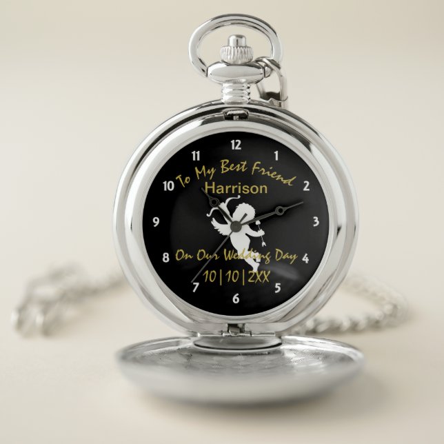 Husband Wedding Day Personalized Pocket Watch (Inside)