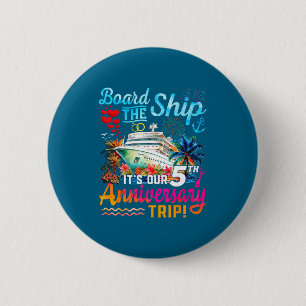 Husband Wife 5th Marriage Anniversary Artwork Button