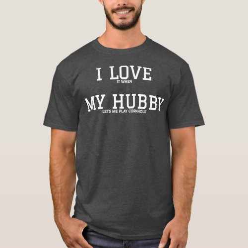 Husband Wife Cornhole Funny Married  Bar Beer T_Shirt
