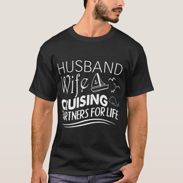 husband wife cruise t-shirts (Front)