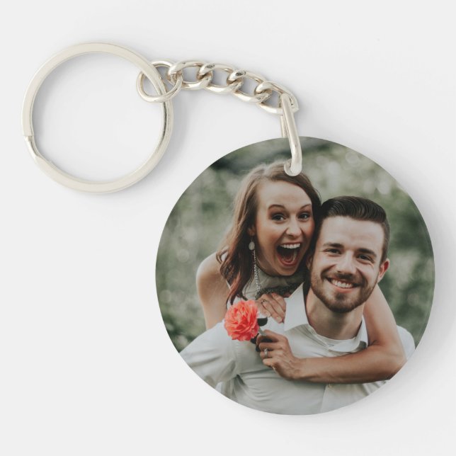 Husband Wife Custom Photo Spouse Create your own Keychain (Front)