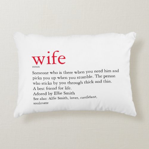 Husband Wife Definition Wedding  Anniversary Accent Pillow