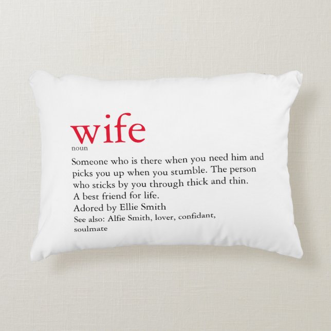 Husband Wife Definition Wedding / Anniversary Accent Pillow (Front)