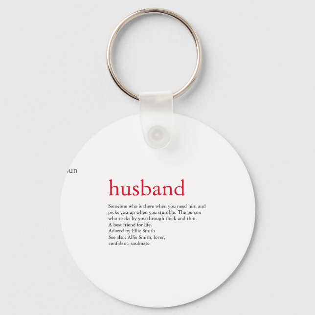 Husband Wife Definition Wedding / Anniversary Keychain (Front)