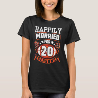 Husband Wife Happily Married For 20 Years Football T-Shirt