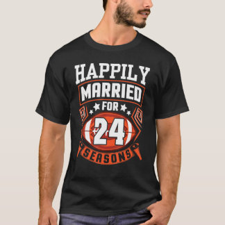 Husband Wife Happily Married For 24 Years Football T-Shirt